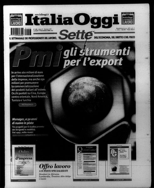 Italia oggi : quotidiano di economia finanza e politica